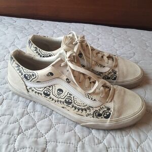 Vans Old School Off The Wall Skull Bandana Canvas/Suede Sneakers Mens Sz US 10